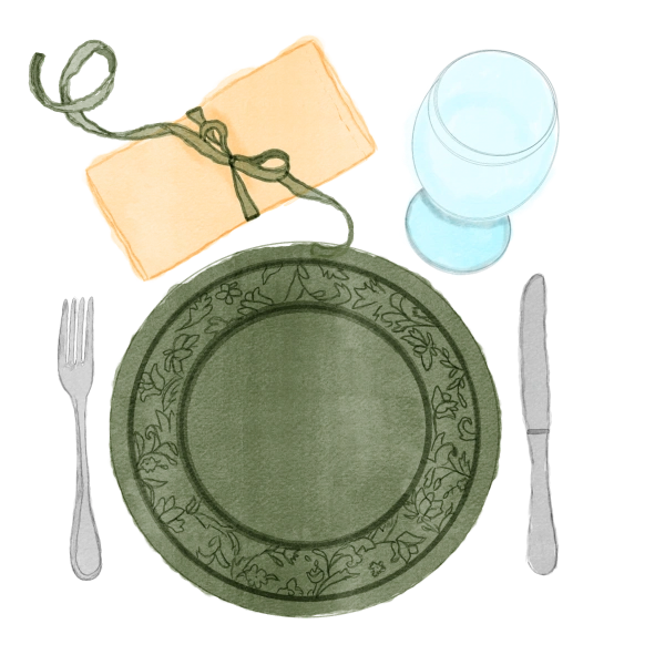 Dinner setting illustration